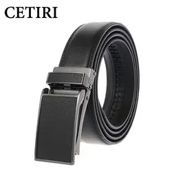 CETIRI мужской ремень дизайн новый Автоматическая пряжка металлический мужской бренд черный ремень 3,0 см Широкий деловой модный ремень
