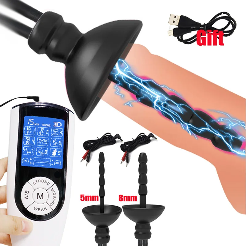 Male Masturbator Strongest Electroshock Sex Kit E-stim Anal Plug Penis Ring Massage Pad Urethral Sound Catheter Dilator Bdsm Toy