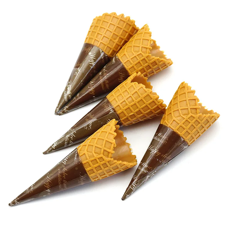 10Pcs 3D Simulation Ice Cream Cone Resin Cabochon Decoration Crafts Miniature Fake Food DIY Embellishments for Scrapbooking