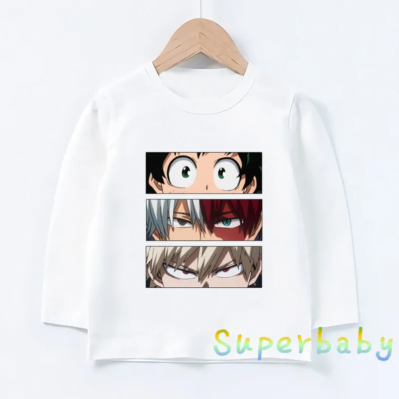 Детская футболка Boku No Hero Academy My Hero Academy Забавные топы с рисунками для маленьких мальчиков и девочек, детская футболка с длинными рукавами LKP2449