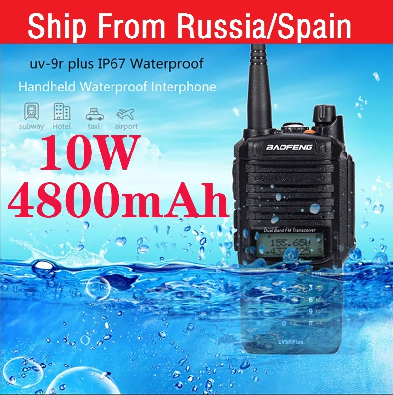 Baofeng-walkie-talkie resistente al agua, Radio bidireccional de largo alcance, 25km, Cb, UV-9R plus, 10W, 2021