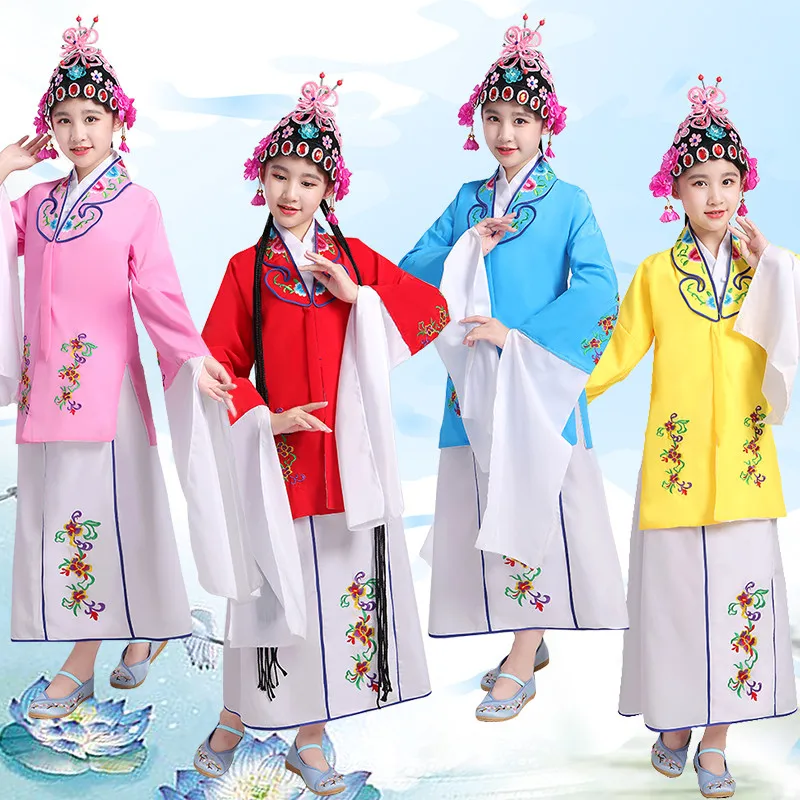 

girls chinese folk dance Peking Opera costumes ancient chinese costume hanfu dress stage dance wear traditional Chinese costume