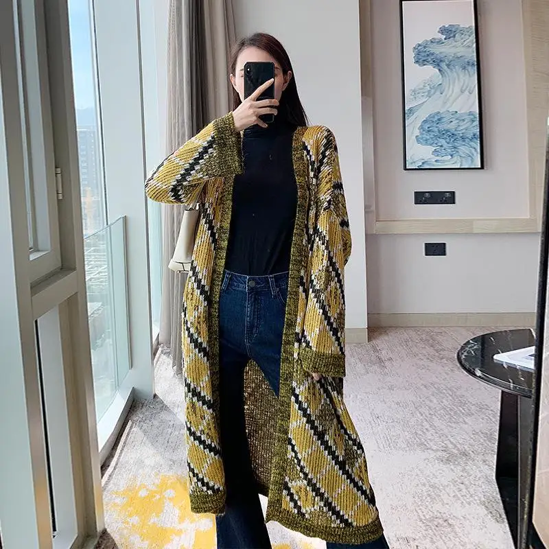 

Long Loose Lazy Style Sweater Autumn Women's 2019 New Retro Fashion Able-to-do Cardigan Long-sleeved Sweater Women