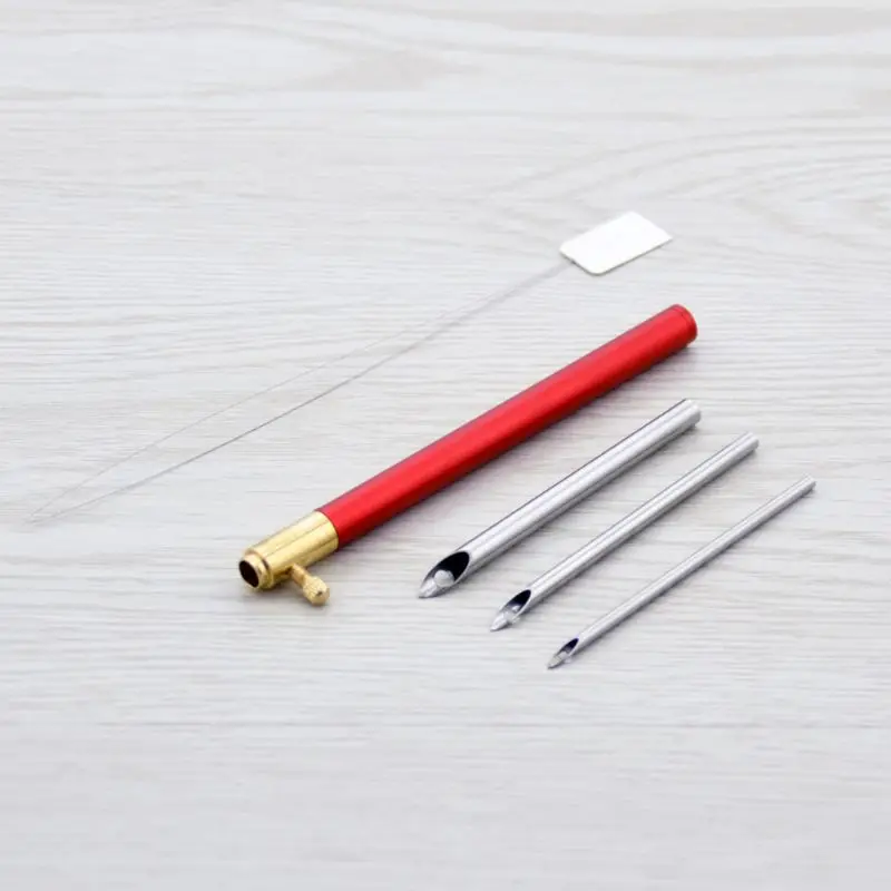 Embroidery Crochet Hook with 3 Needles Punch Threader Set Knitting Sewing Tool