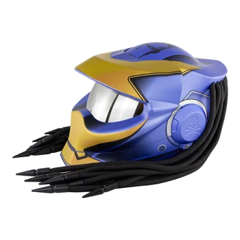 

Hot sale Full Face flip-up Predator Halloween Motorcycle Helmet casco para moto Dot/GB Approved Soman SM958