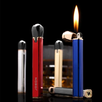 

Original Jobon gas inflate lighter mini portable metal cigarette lighter grinding wheel red flame