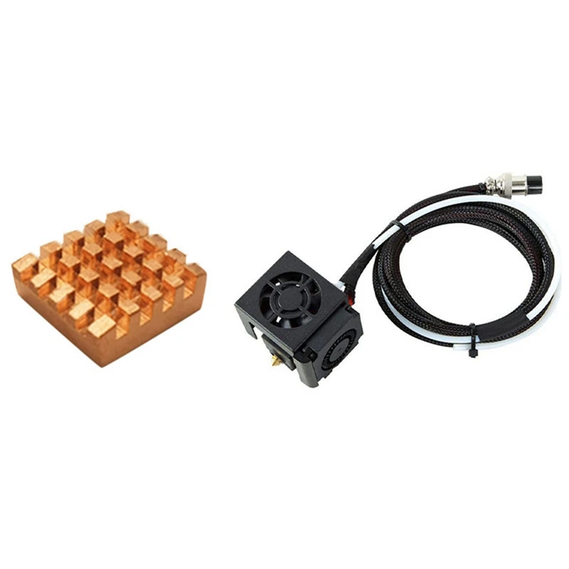 

1Pcs Pure Copper Cooler Radiator Chip Heat Sink Copper & 1Pcs 3D Printer Accessories Extruder Hot End Nozzle Kit