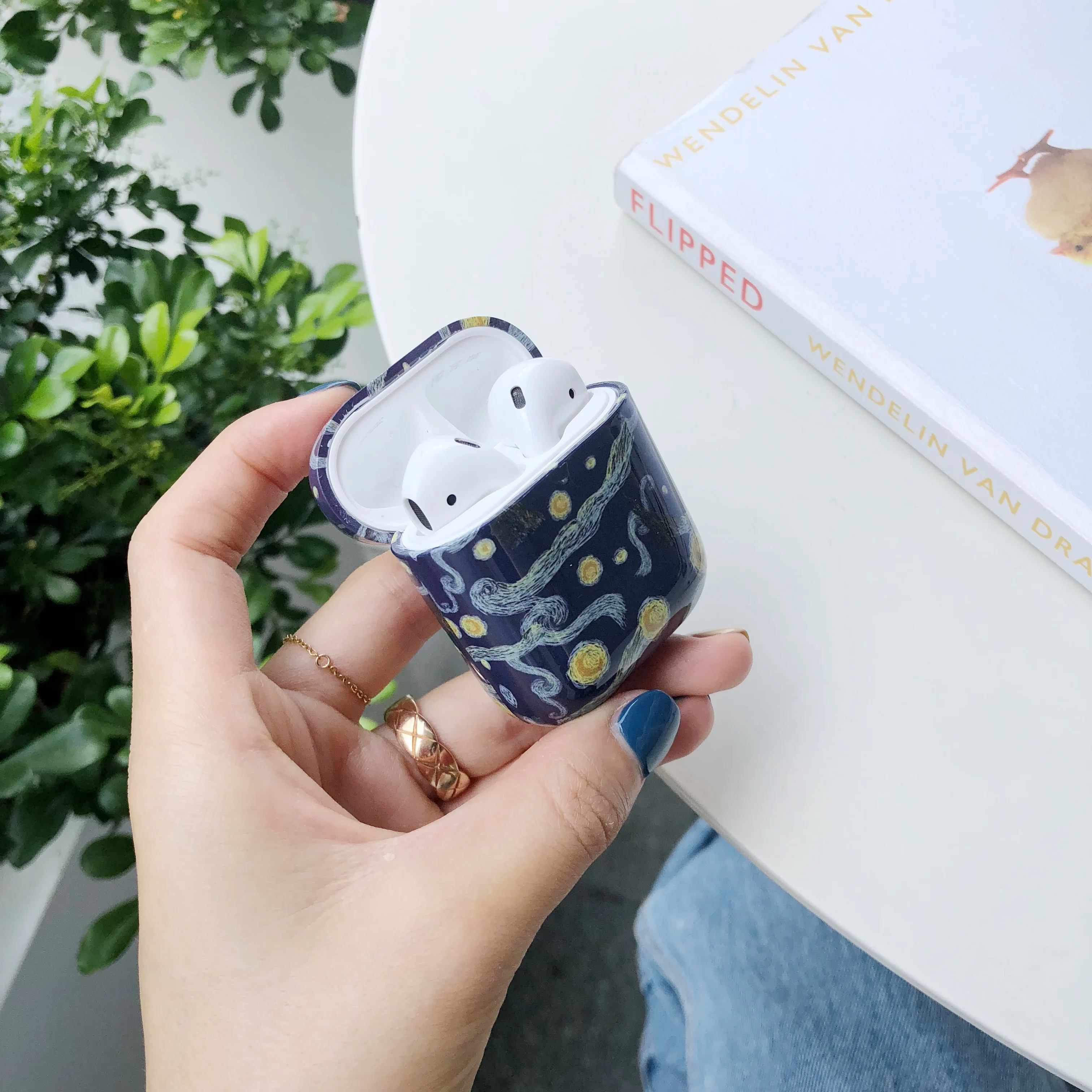 Чехол для наушников с рисунком Ван Гога для Apple AirPods 2, гладкий жесткий чехол для зарядки ПК, защитный чехол