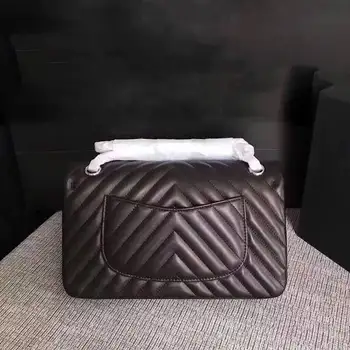 

Luxury Brand Lambskin Leather Chevron Bag Women Top Quality Real Leather Brand Designer Handbags Black Hardware Chains Bags 25cm
