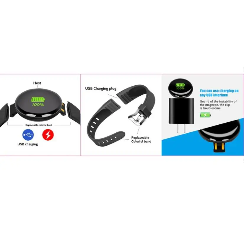 D18S Smart Watch Round Blood Pressure Heart Rate Monitor Women Fitness Tracker SmartWatch Android IOS Men Fashion Electron Clock