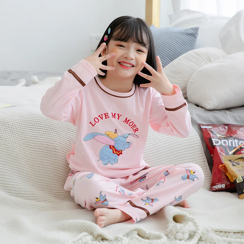 

3-16 Year Wear BIG Girl Autumn Winter Warm Cotton Pajamas Sets Cute Print Girl Sleepwear Set Kids Clothing Home Wear