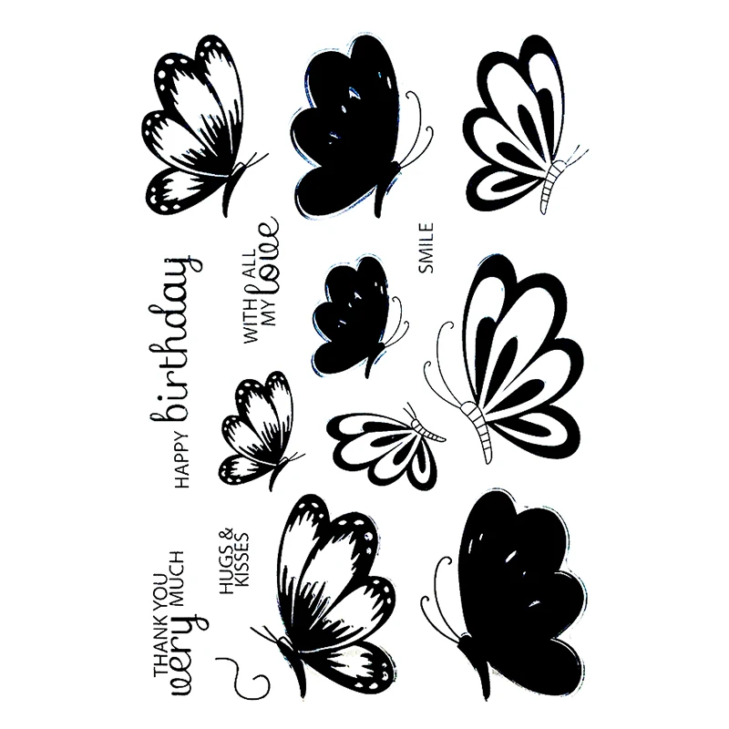 1 Lychee Life Butterfly прозрачный силиконовый штамп четкая прозрачная печать DIY Скрапбукинг Фотоальбом украшение - Цвет: 1