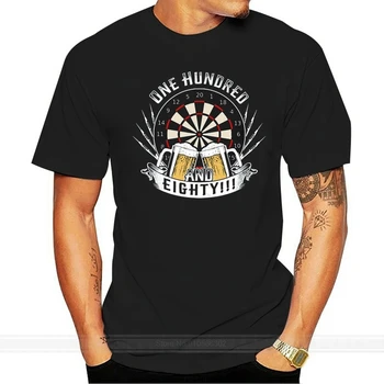 

Darts Shoot Beer Game Graphic T-Shirts One hundred and eighty dart beer 100% Cotton Top Quality Clothing Shirts Custom