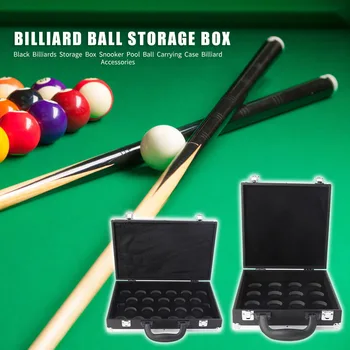 

S/M Black Billiard Ball Leather Storage Boxes Interior Sponge Snooker Pool Ball Carrying Holder Billiards Training Supplies