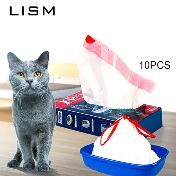 

10/PCS Pet Cat Litter Bag Cats Litter Box Mat Duty Drawstring Cat Litter Pan Bags Kitten Cleaning Supplies for Storage Cat Sand