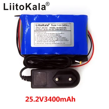 

LiitoKala 24V 25.2V 3400mAh Lithium Li-ion Rechargeable Battery Pack Max 3A with built-in protection circuit board PCM