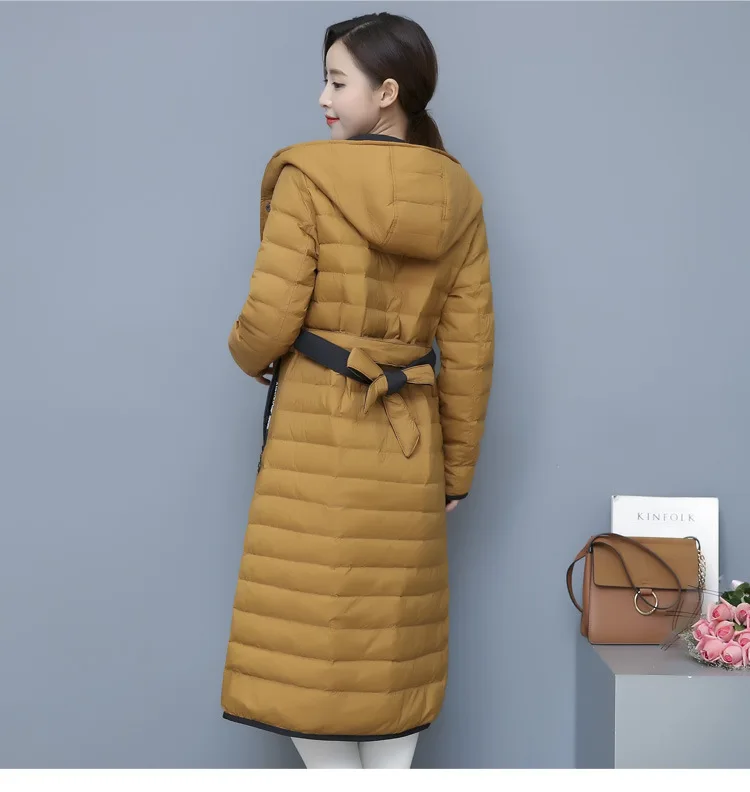 Межсезонное короткое в размере Closeout Двустороннее пальто-Тренч пуховик Женская двухсторонняя зимняя корейская мода средней длины
