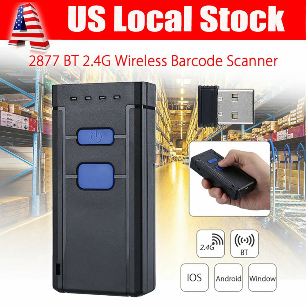 Мини сканер штрих кода USB проводной/Bluetooth/2 4 ГГц 1D 2D 3D PDF 2877 код для iPad iPhone Android