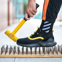 Безопасная обувь и головные уборы; мужские туфли-оксфорды со стальным носком на низкой подошве; Рабочая обувь; Нескользящая дышащая сетчатая обувь; походная одежда; DXZ072