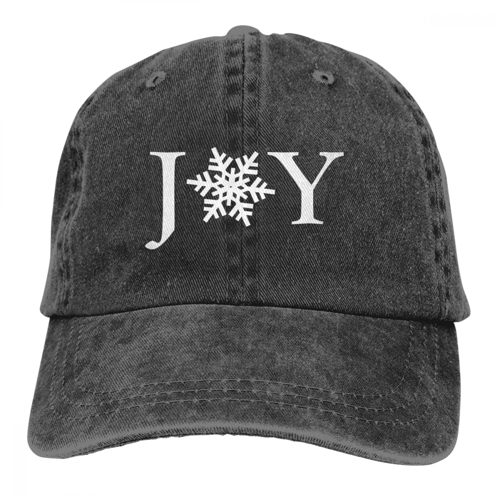 Joy Снежинка Casquette Черная мужская и женская джинсовая бейсболка с ремешком Регулируемая шляпа для гольфа