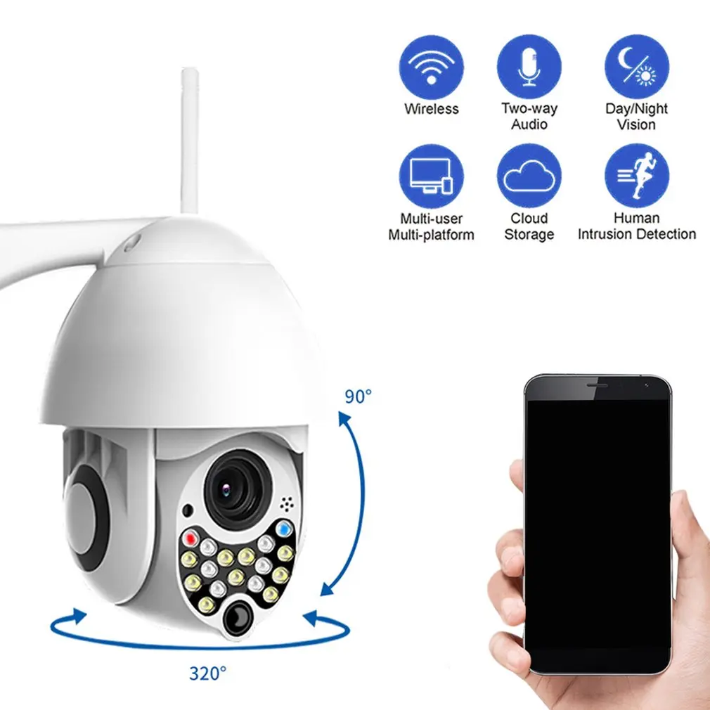 

1080P Cloud Wifi IP Camera Outdoor H.264 2MP New PTZ Camera Speed Dome Wireless Camera Two Way Audio CCTV Home Security Camera