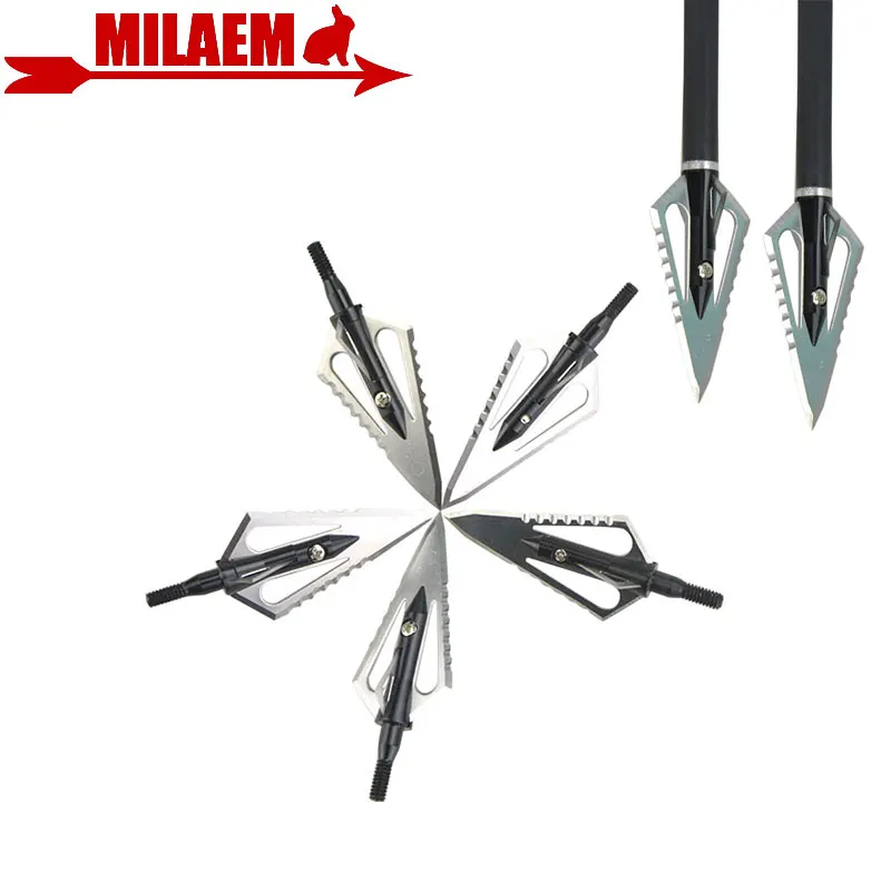 

6/12pcs Archery Broadheads Steel Arrowhead 100Gr 4 Blades Target Arrow Points Tips Shooting Hunting Bow Arrow Accessories