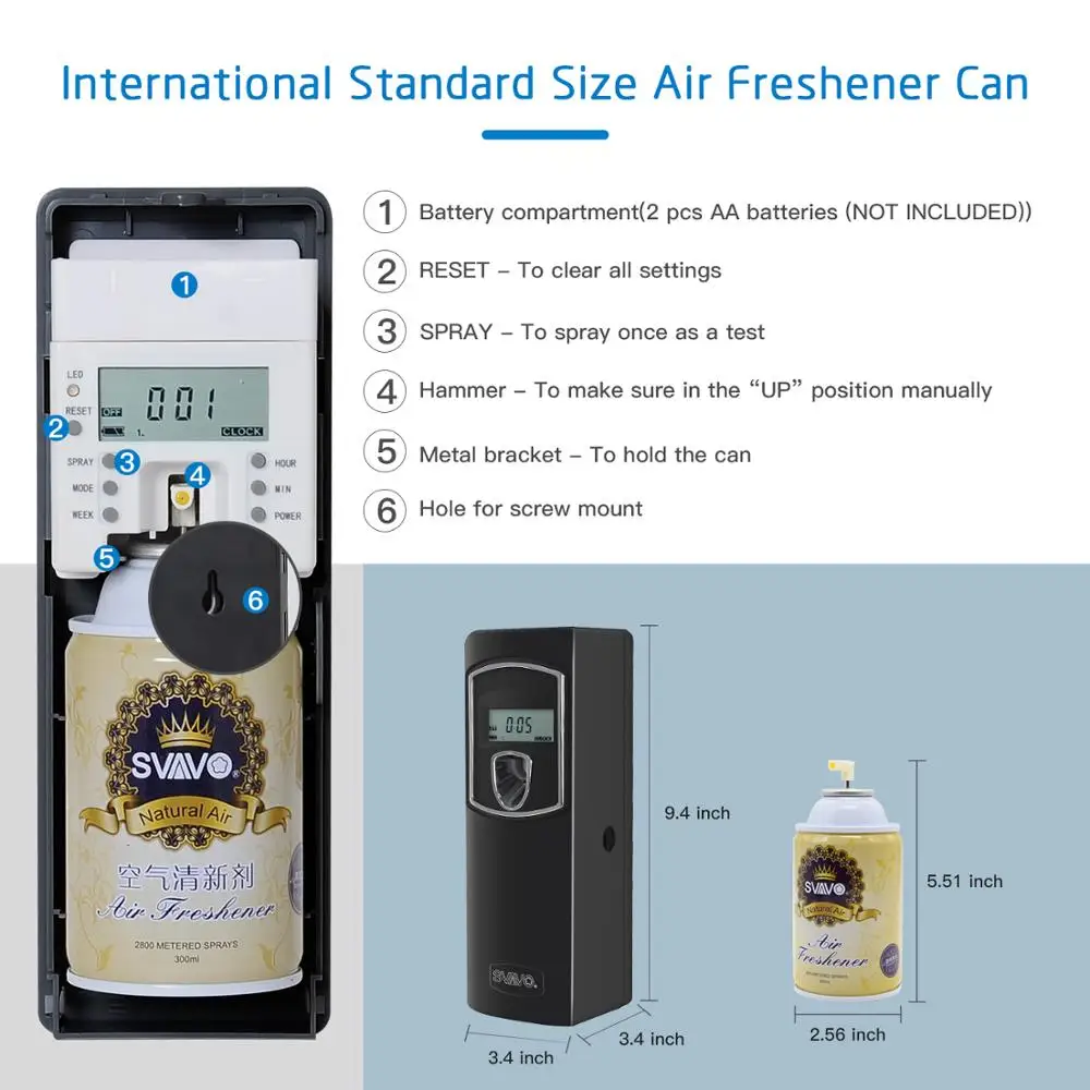 SVAVO настенный автоматический дозатор духов ЖК дисплей Экран аэрозольный
