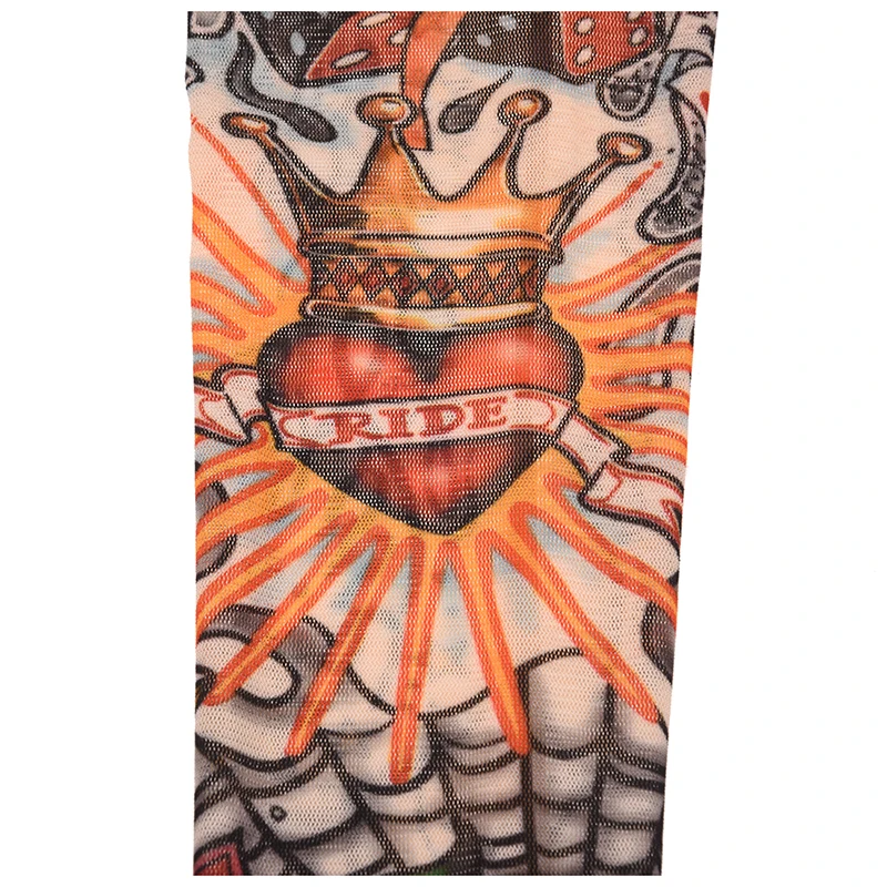 Новый-Череп в короне эластичный временный рукав с татуировками чулок для ребенка