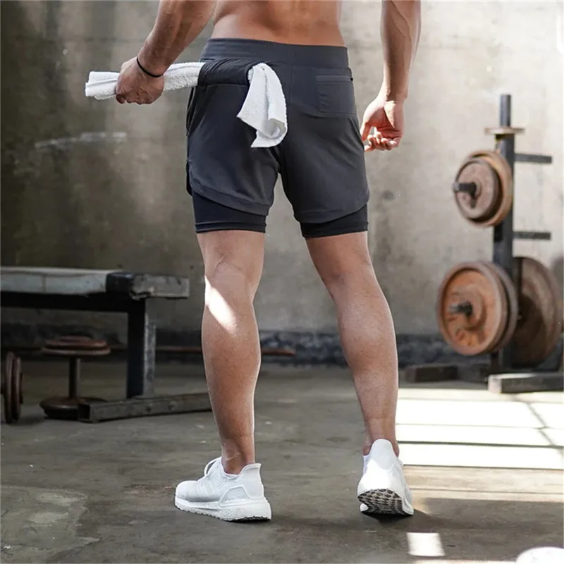 Pantalones cortos deportivos 2 en 1 para Shorts de rápido para gimnasio, verano, _ - AliExpress Mobile