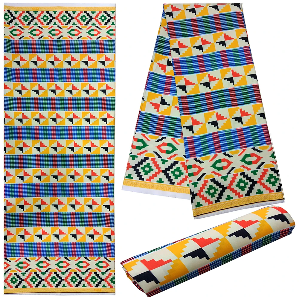 Африканский Воск геометрические принты ткани высокого качества 5 ярдов африканская ткань для платья
