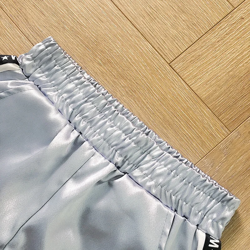 Litthing женские летние Сатиновые шаровары с изюминкой модные джоггеры брюки BF Harajuku Свободные женские брюки с большим карманом