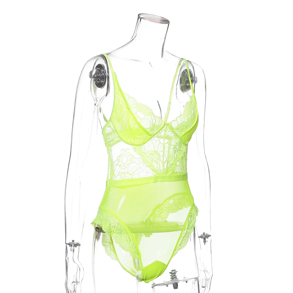 Women Bodysuit Sexy Lingerie Lace Underwear Thin Body Shaper One-piece Underwear Lace Sleepwear Lingerie Corset Intimate Wear