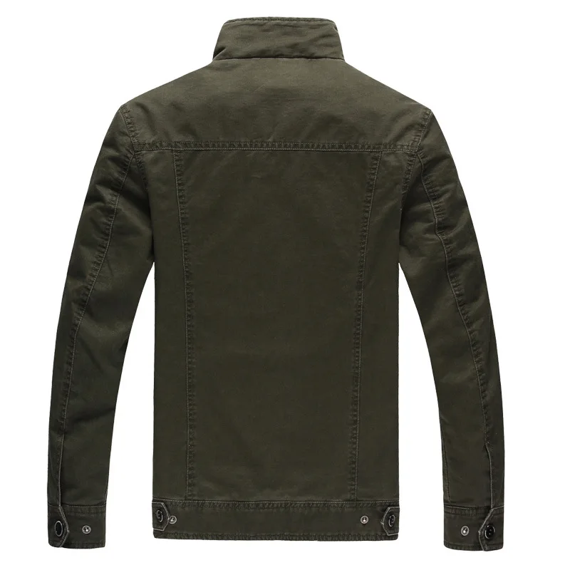 

AliExpress Washing Pure Cotton Military Brushed And Thick Jacket Multi-pockets Jacket Large Size