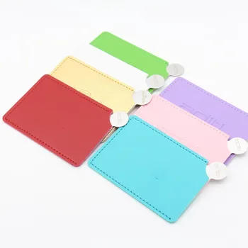 

1pc Portable Mini Shatter Proof Card Style Pocket Folding Cosmetic Mirror PU Leather Cover Stainless Steel Makeup Mirror Card