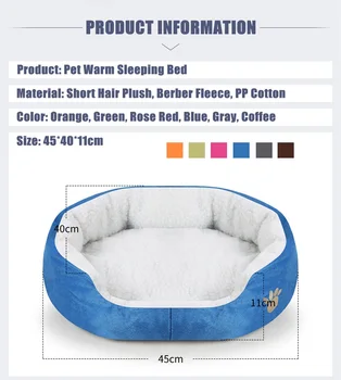 

6 Color Pet Cat Dog Nest Bed Puppy Soft Warm Round House Sleeping Bed Mat Pad Winter Sleeping Bag Puppy House Bed Kitten