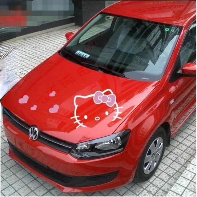 Hello Kitty Car Accessories Stickers Personality Cartoon Cute Garland Car Head Cover Body Decoration Cover Car Creative Stickers 4