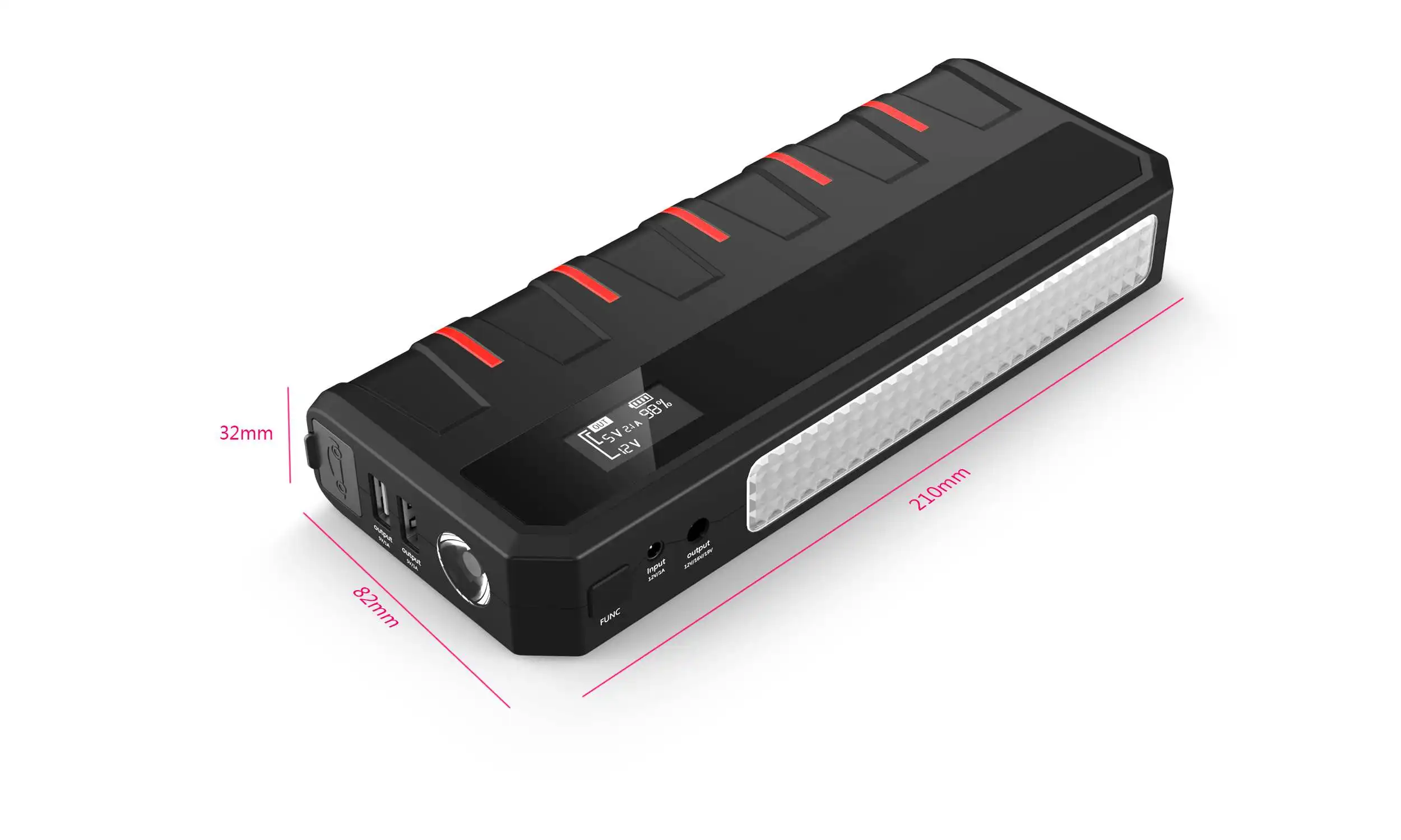 Автомобильное пусковое устройство 12 В 18000 мАч Быстрая зарядка двойной USB 5L 6L газ Множественная защита Arrancador de Potencia power портативный светодиодный