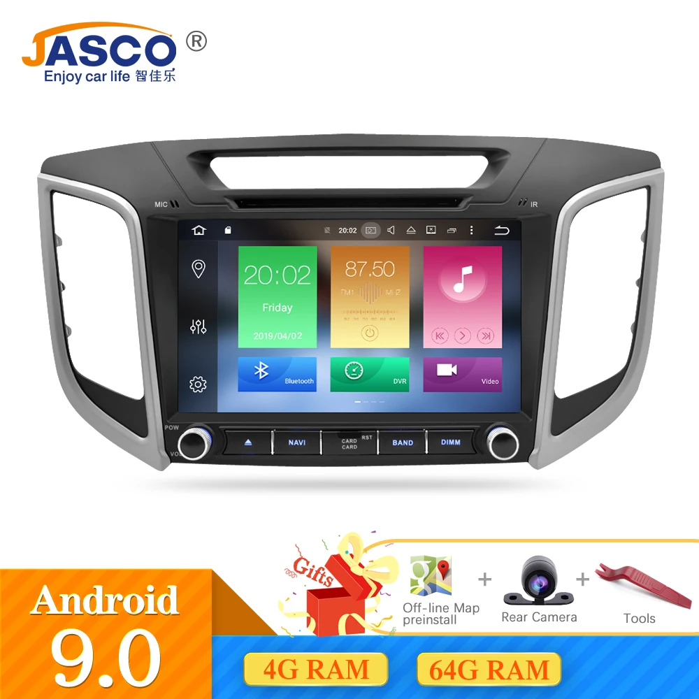 

IPS Android 9.0 Car Stereo DVD Radio GPS Navigation Player For Hyundai ix25 Creta 2014-2018 Video Multimedia Bluetooth Headunit