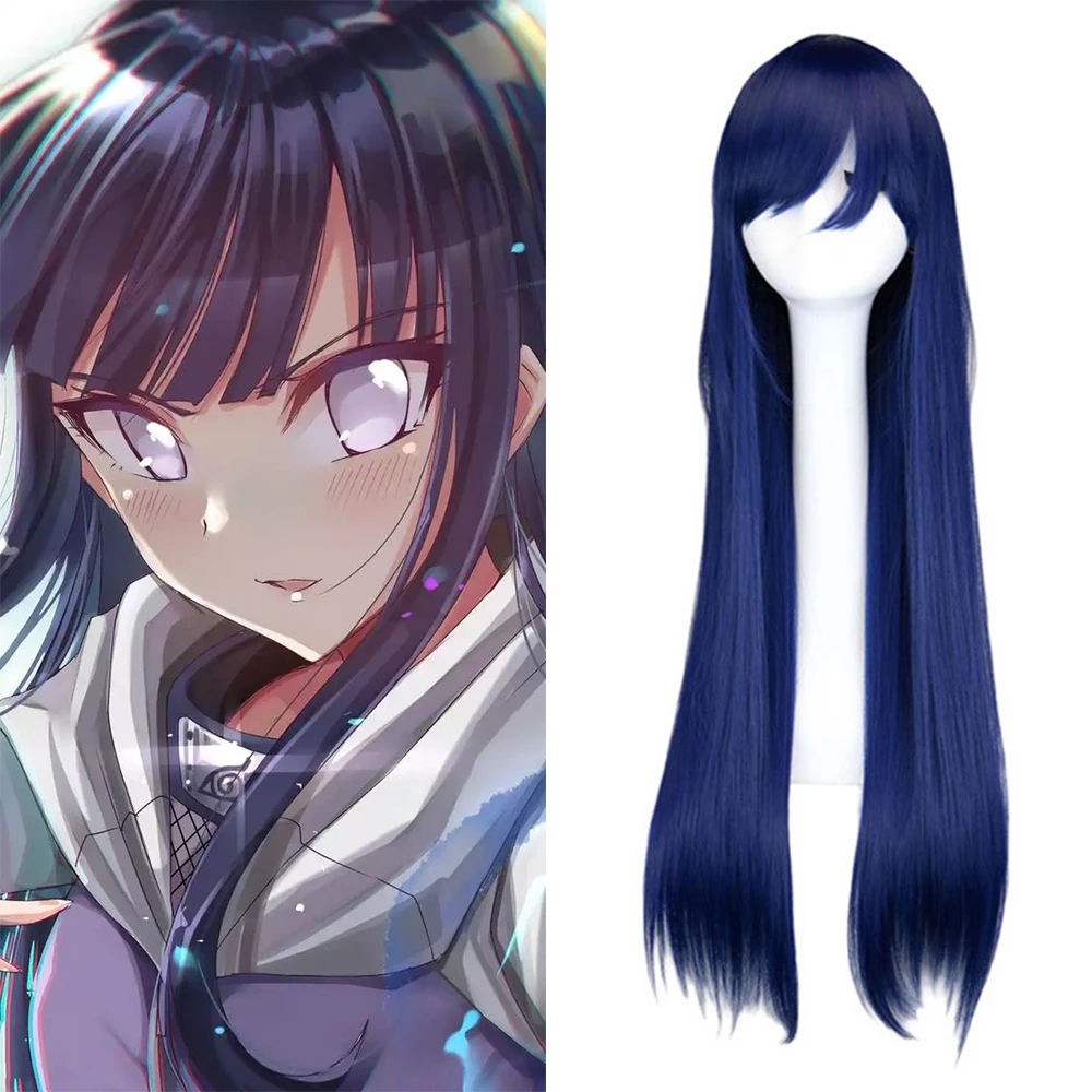 Anime Ninja Hinata Hyuga Cosplay Wig Women 80cm Long Straight Dark Blue  Hairs Party Cosplay Girl Synthetic Hair Wigs| | - AliExpress