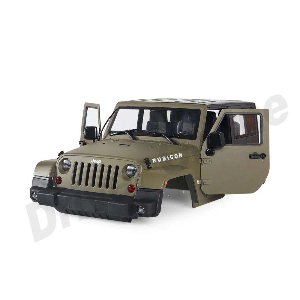 

1/10 твердый пластик 275 мм Колесная база 2 двери Wrangler JK Rubicon корпус оболочки для радиоуправляемого гусеничного автомобиля осевой SCX10 90027 RC4WD D90 D110 CC01