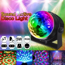 СВЕТОДИОДНЫЙ Магический вращающийся светильник с кристаллами s Mini RGB звуковая активация диско-светильник музыка рождество KTV вечерние EU/US/UK/AU 100-240V