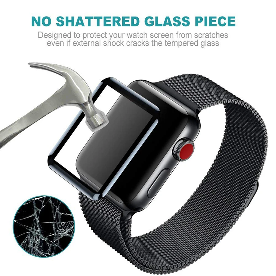 3D изогнутый Мягкий край закаленное стекло для iWatch защитная пленка полное покрытие для Apple Watch 42 мм 38 мм серия 5/4/3