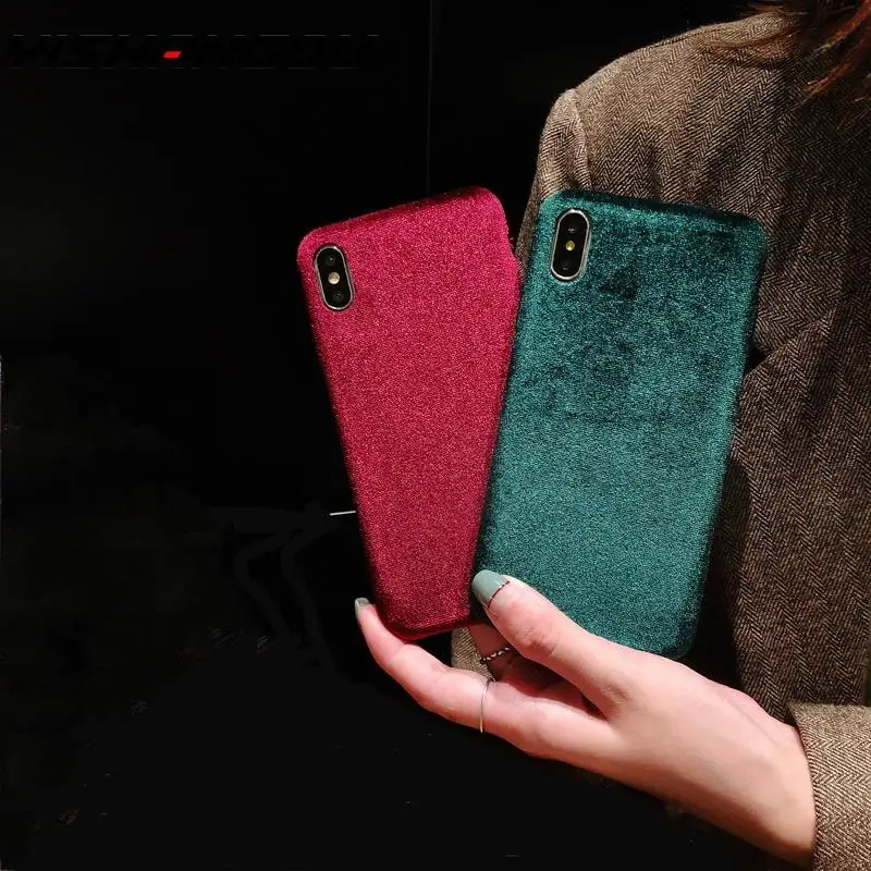 

Gold Velvet Mobile Phone Case Business For iPhone 6 6S 7 8 Plus X Xs Xr Xs max Explosion Luxury Half-Pack Soft Shell Phone Case