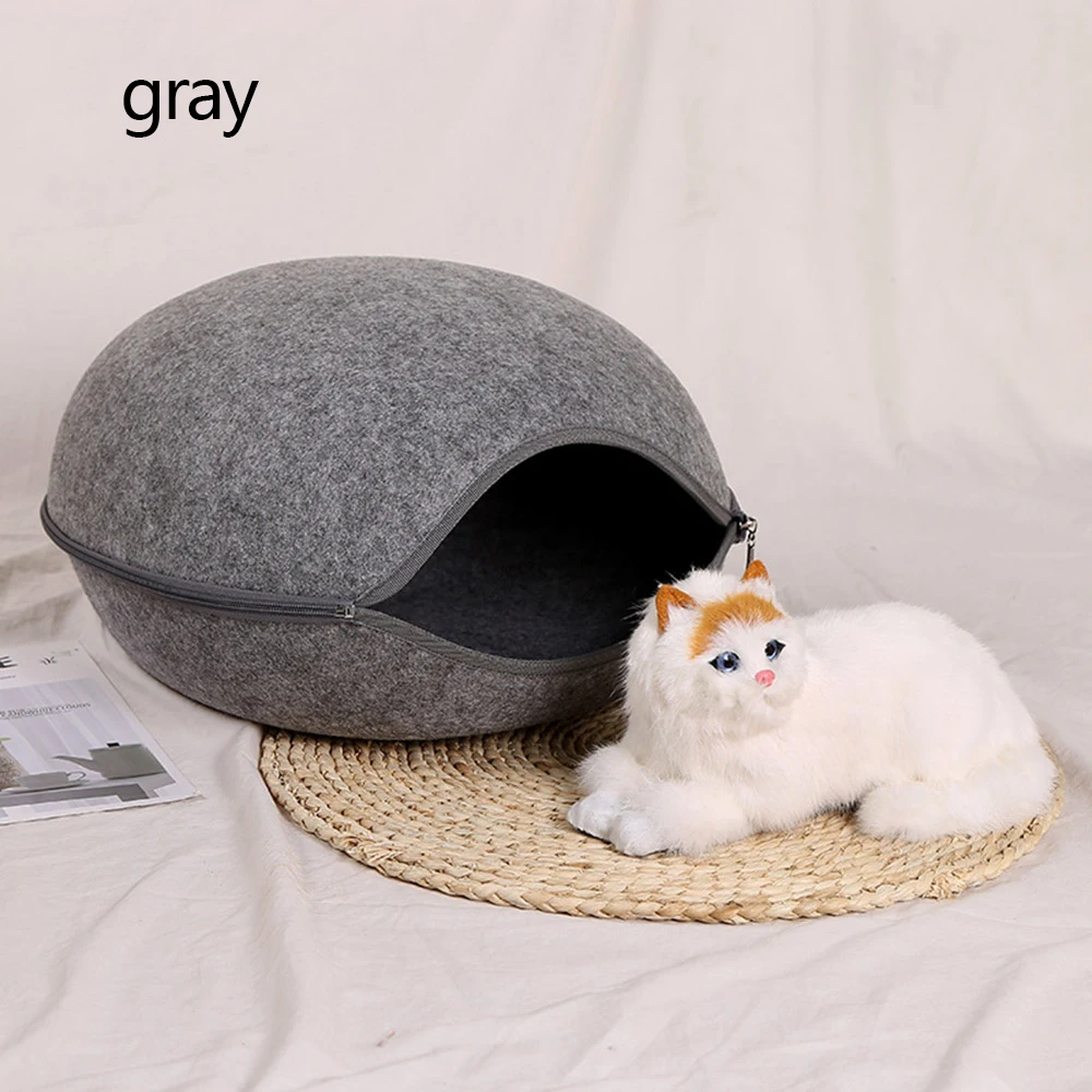 Semi Closed Removable Dog Cat Bed Cat Sleeping Bag Cat Cave Sofa Mat Winter Warm Pet 2