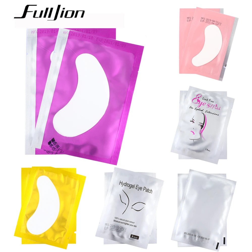 Fulljion 50 пар/лот патчи для наращивания ресниц под накладки для наращивания для глаз бумажные патчи без ворса наклейки Обертывания Макияж инструмент