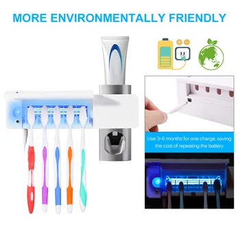 

Toothbrush Sterilizer UV Light Ultraviolet Dispenser Tooth Brush Holder Automatic Toothpaste Antibacteria Oral Hygiene Cleaner