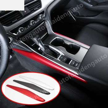 

2pcs For Honda Accord 2018-2020 red Carbon fiber ABS Matte Central console Gear knob panel side trim cover Car Styling