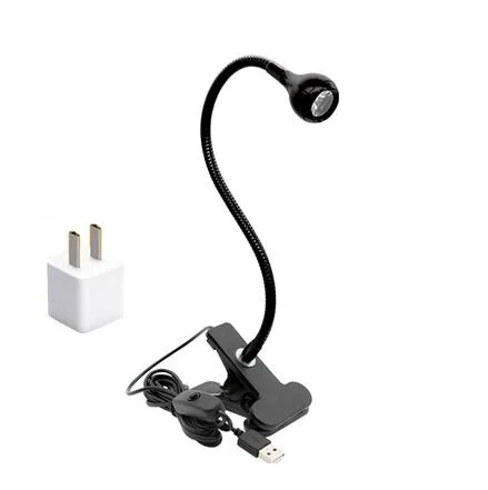 Black with plug Оптический микроскоп светодиодный держатель для сотового телефона с прищепкой источник света USB Настольный зажим-на лампа-прожектор с затемнением Рабочая лампа для чтения - Цвет: Black with plug