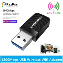 

PzzPss 1300Mbps 2.4G&5G Dual Band USB Wireless Wifi Adapter RTL8811/RTL8812 802.11AC High Speed Network Card For Laptop Desktop