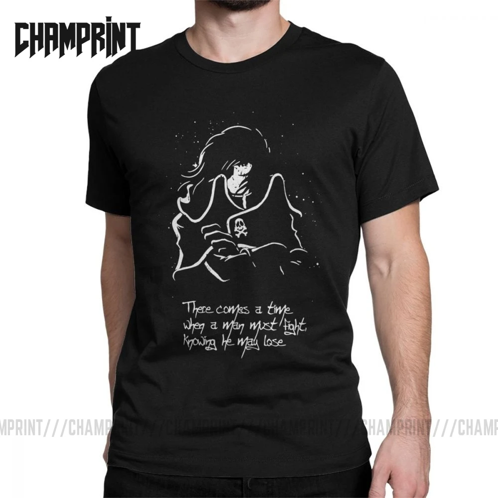 

Space Pirate Men's T Shirts Harlock Captain Manga Anime Funny Tee Shirt Short Sleeve T-Shirt 100% Cotton New Arrival Tops